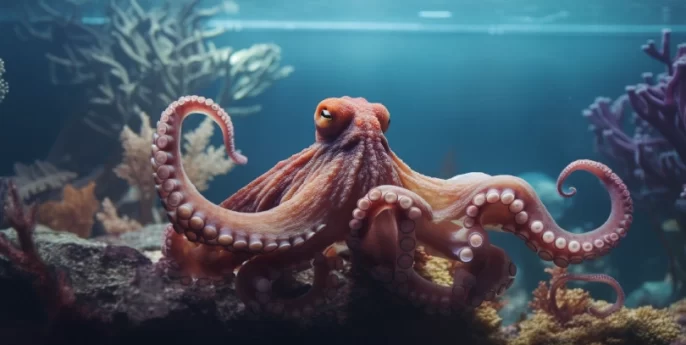 Octopus with long tentacles